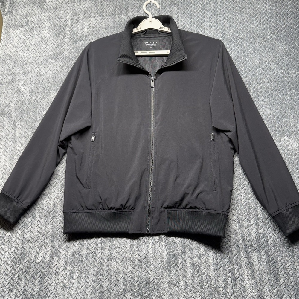 Athleta Track Jacket‎ Womens XL Black Performance  Brooklyn Bomber Lightweight